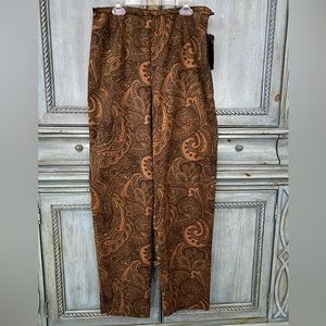 Brown, orange and rust paisley pants